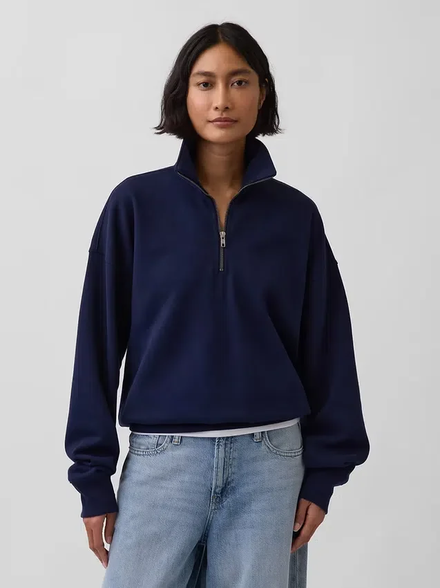Felpa oversize per adulti con zip a un quarto