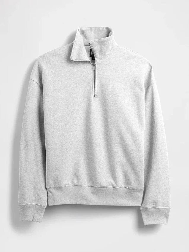 Felpa oversize per adulti con zip a un quarto