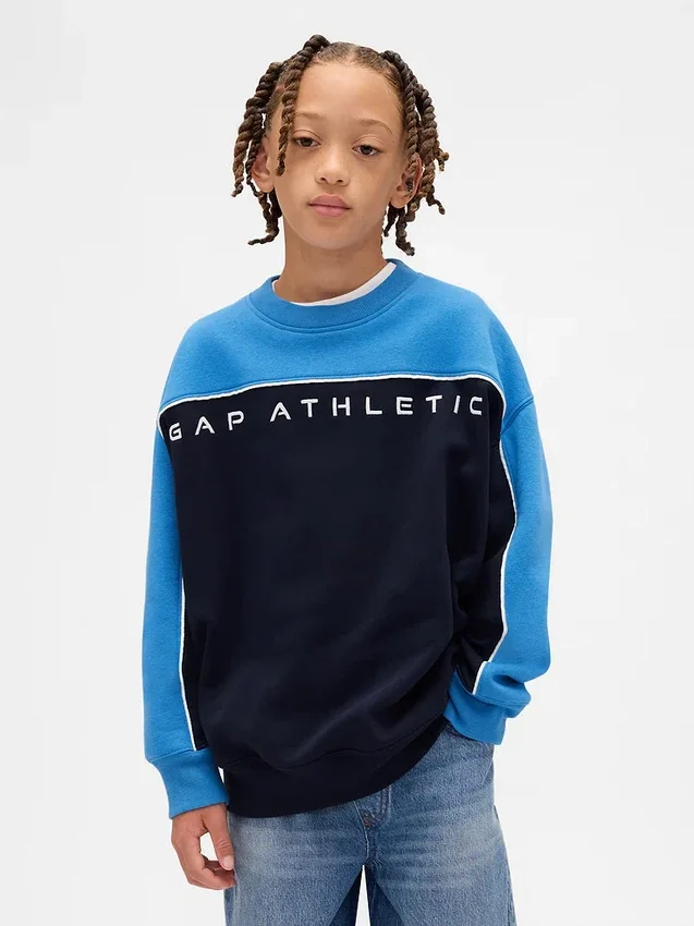 Felpa per bambini Vintagesoft con logo a blocchi di colore