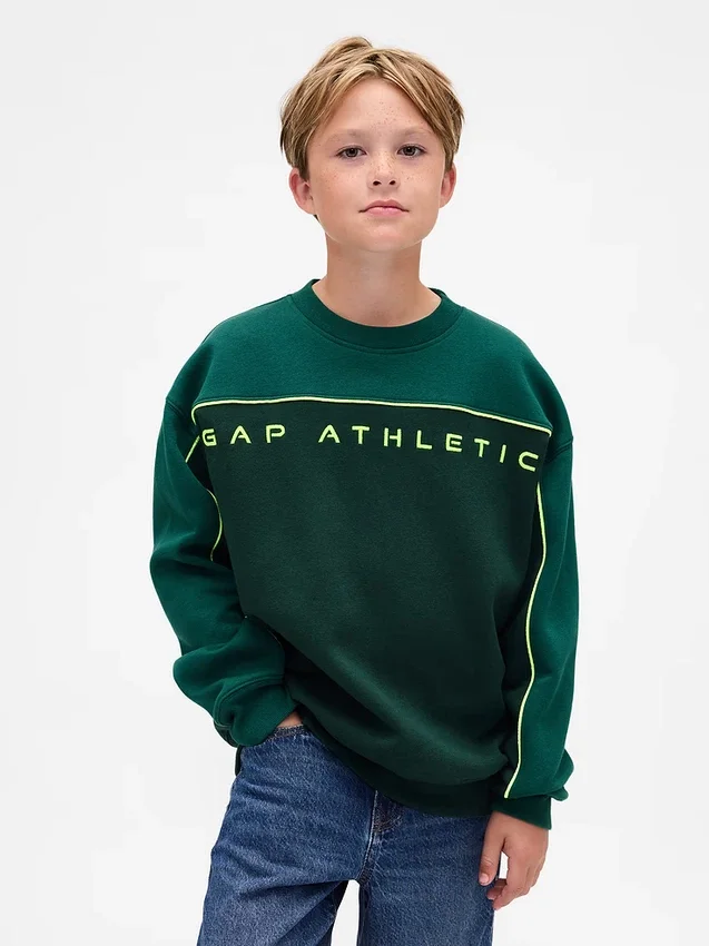Felpa per bambini Vintagesoft con logo a blocchi di colore