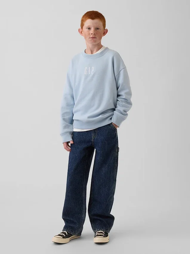 Felpa per bambini Vintagesoft con logo, vestibilità comoda