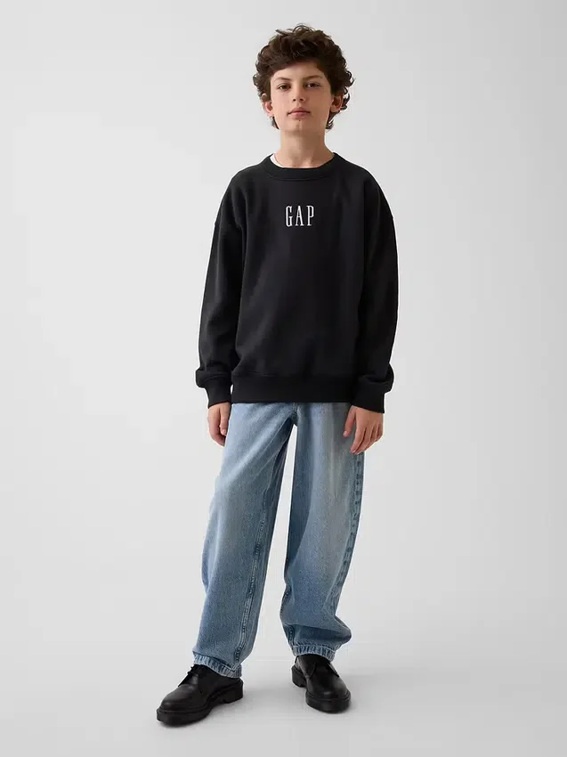 Felpa per bambini Vintagesoft con logo, vestibilità comoda