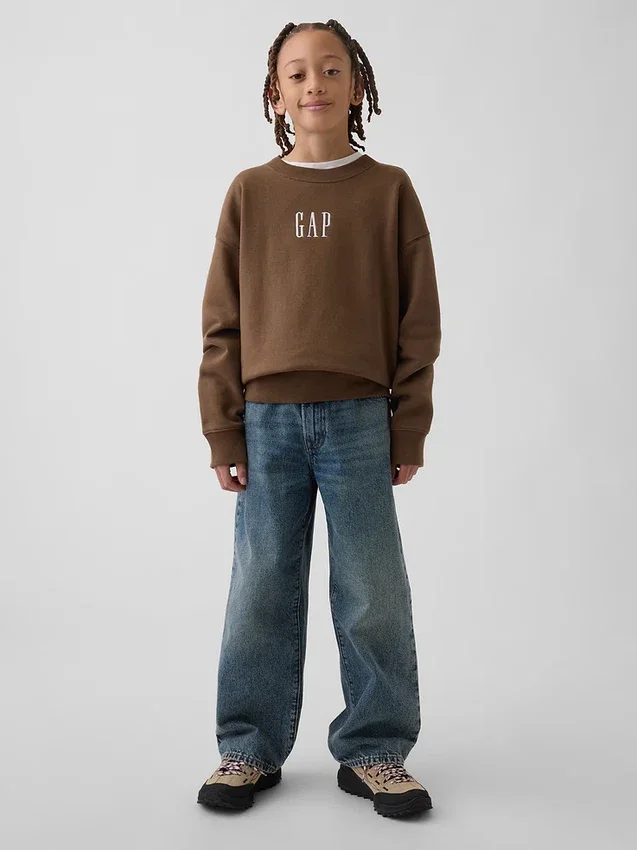 Felpa per bambini Vintagesoft con logo, vestibilità comoda