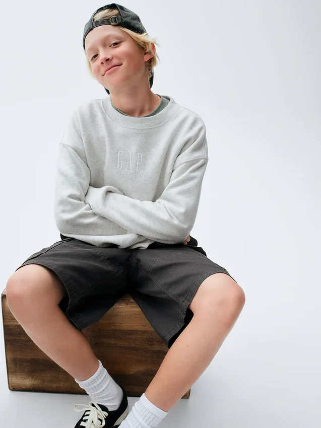 Felpa per bambini Vintagesoft con logo, vestibilità comoda