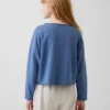 Felpa per bambini Vintagesoft in felpa a riccioli con collo ampio e logo