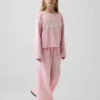 Felpa per bambini Vintagesoft in felpa a riccioli con collo ampio e logo