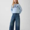 Felpa per bambini Vintagesoft in felpa a riccioli con collo ampio e logo