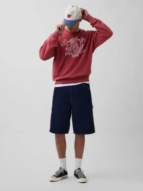Felpa pesante con logo Keith Haring