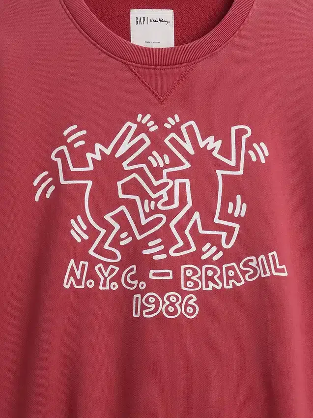 Felpa pesante con logo Keith Haring