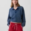 Felpa polo oversize in spugna Vintagesoft
