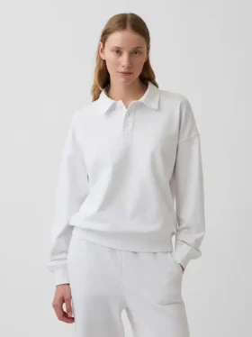 Felpa polo oversize in spugna Vintagesoft
