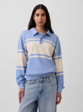 Felpa polo oversize in spugna Vintagesoft