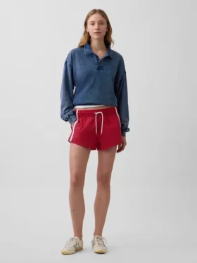 Felpa polo oversize in spugna Vintagesoft