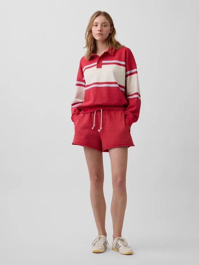 Felpa polo oversize in spugna Vintagesoft