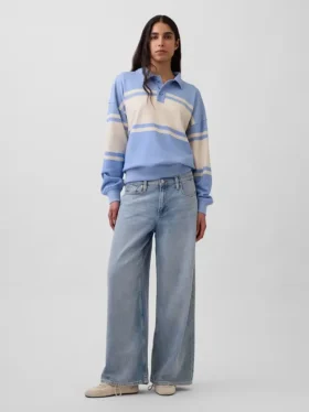 Felpa polo oversize in spugna Vintagesoft