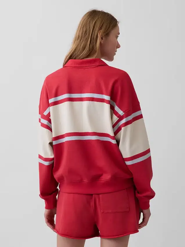 Felpa polo oversize in spugna Vintagesoft