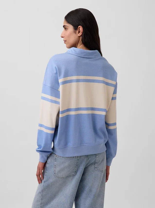 Felpa polo oversize in spugna Vintagesoft