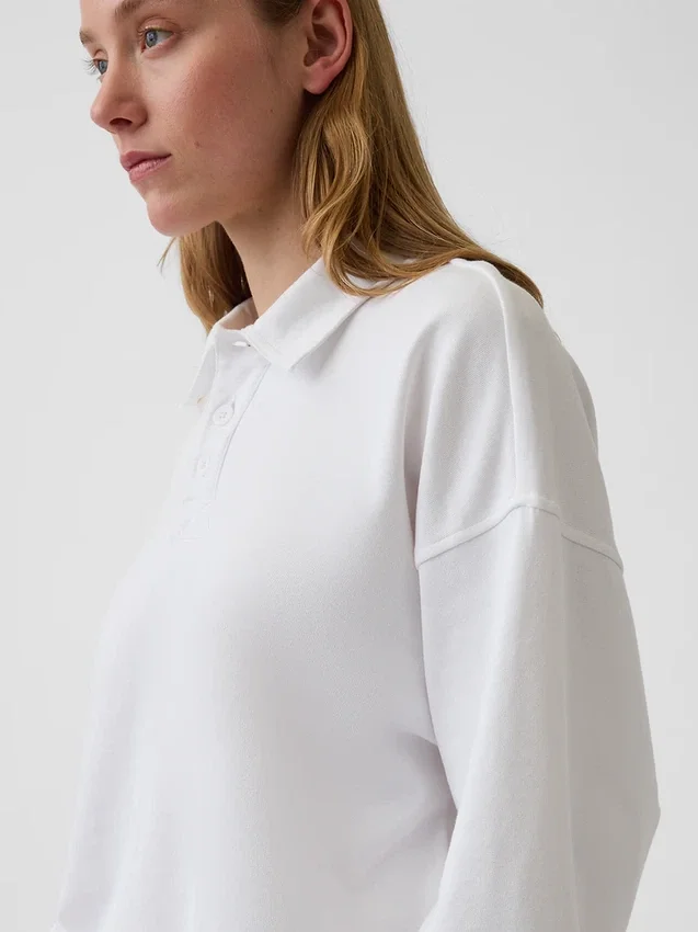 Felpa polo oversize in spugna Vintagesoft