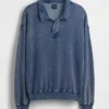 Felpa polo oversize in spugna Vintagesoft