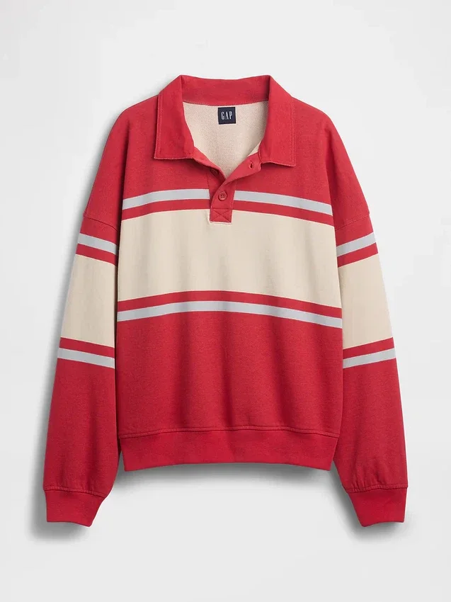 Felpa polo oversize in spugna Vintagesoft