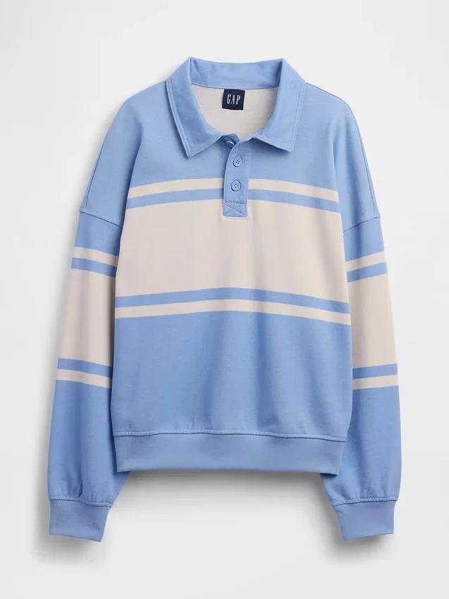 Felpa polo oversize in spugna Vintagesoft