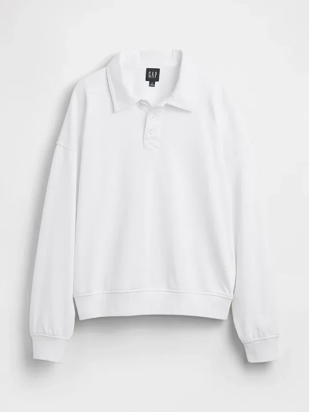 Felpa polo oversize in spugna Vintagesoft