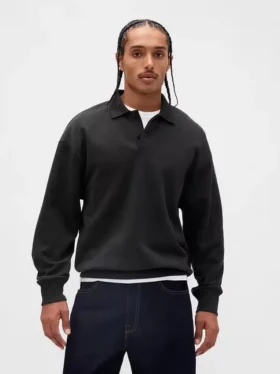 Felpa polo oversize pesante per adulti