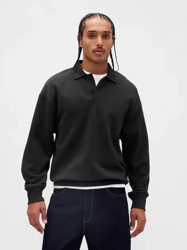 Felpa polo oversize pesante per adulti
