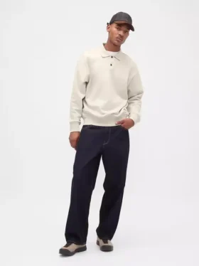 Felpa polo oversize pesante per adulti