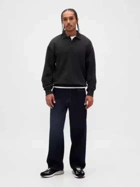 Felpa polo oversize pesante per adulti