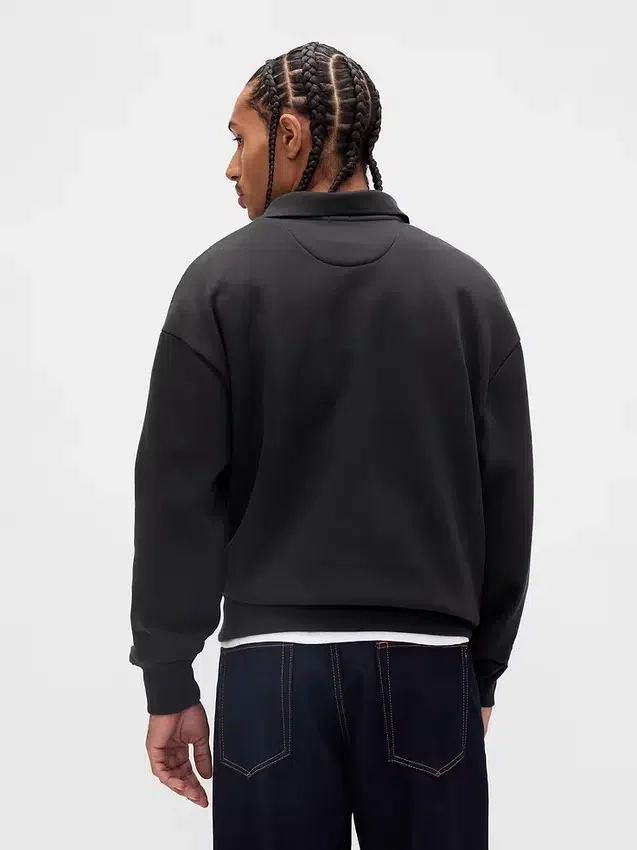 Felpa polo oversize pesante per adulti
