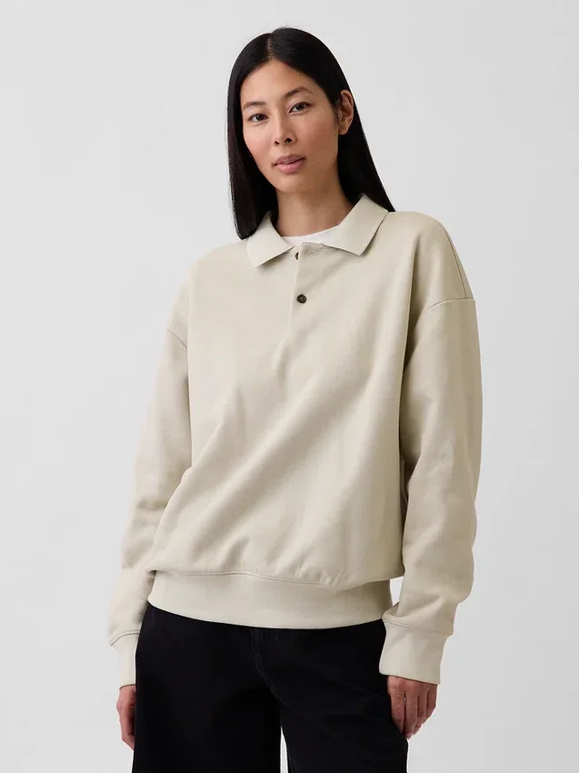 Felpa polo oversize pesante per adulti