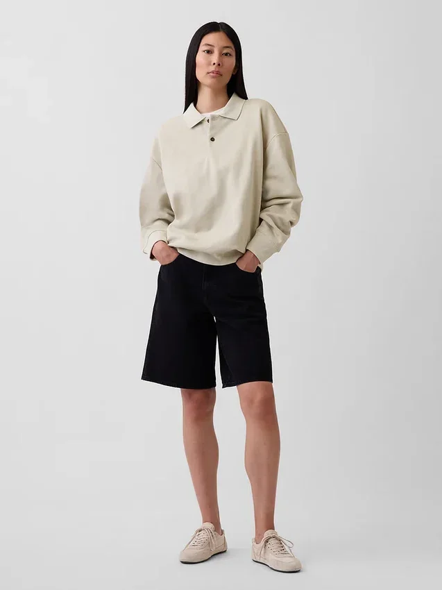 Felpa polo oversize pesante per adulti
