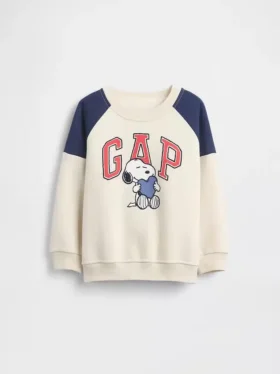 Felpa raglan con logo Snoopy per neonato & bebè