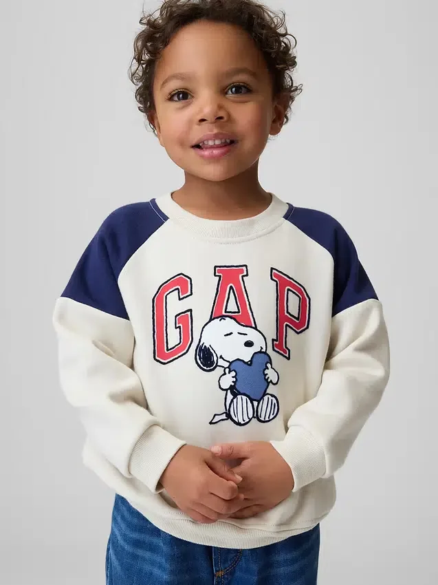 Felpa raglan con logo Snoopy per neonato & bebè