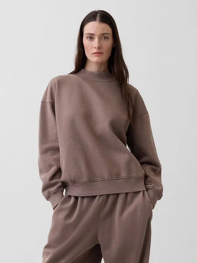 Felpa tunica oversize con collo alto Vintagesoft
