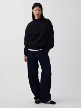 Felpa tunica oversize con collo alto Vintagesoft