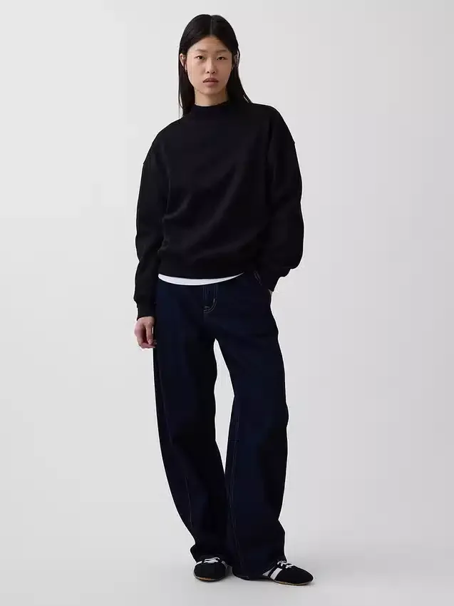 Felpa tunica oversize con collo alto Vintagesoft