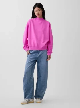 Felpa tunica oversize con collo alto Vintagesoft