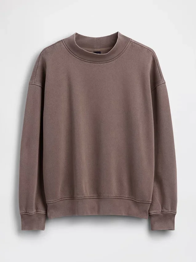 Felpa tunica oversize con collo alto Vintagesoft