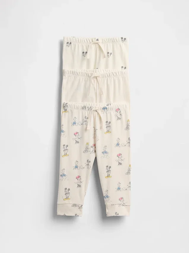 GAP × Disney Baby Pantaloni elasticizzati in cotone biologico (confezione da 3)
