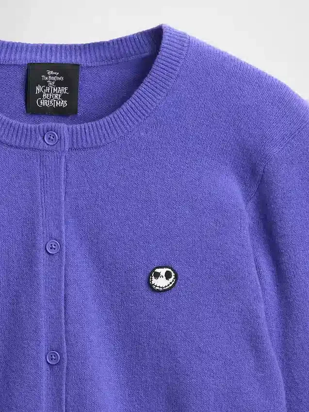 GAP × Disney "L'incubo prima di Natale" di Tim Burton: cardigan CashSoft con teschi