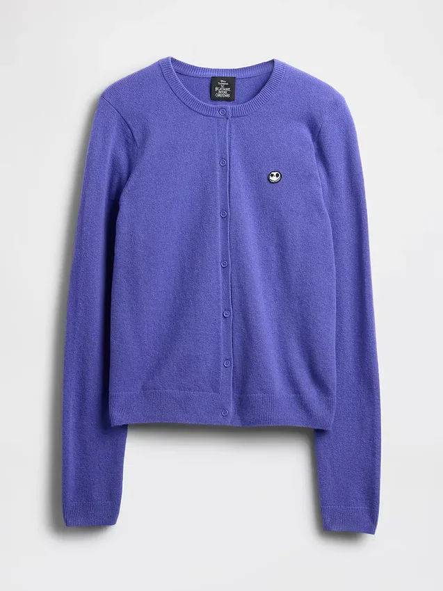 GAP × Disney "L'incubo prima di Natale" di Tim Burton: cardigan CashSoft con teschi
