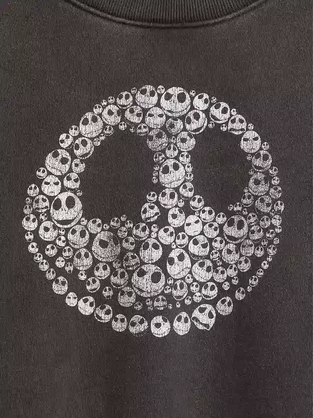 GAP × Disney "L'incubo prima di Natale" di Tim Burton - Felpa pesante con teschi