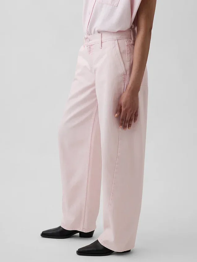 GAP × Hfr Low Rise Pink Baggy Barrel Jeans by Nicole Benefield Portfolio