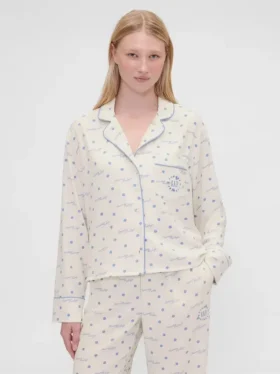 Gap × Summer Fridays Camicia da pigiama in flanella dal taglio ampio a pois