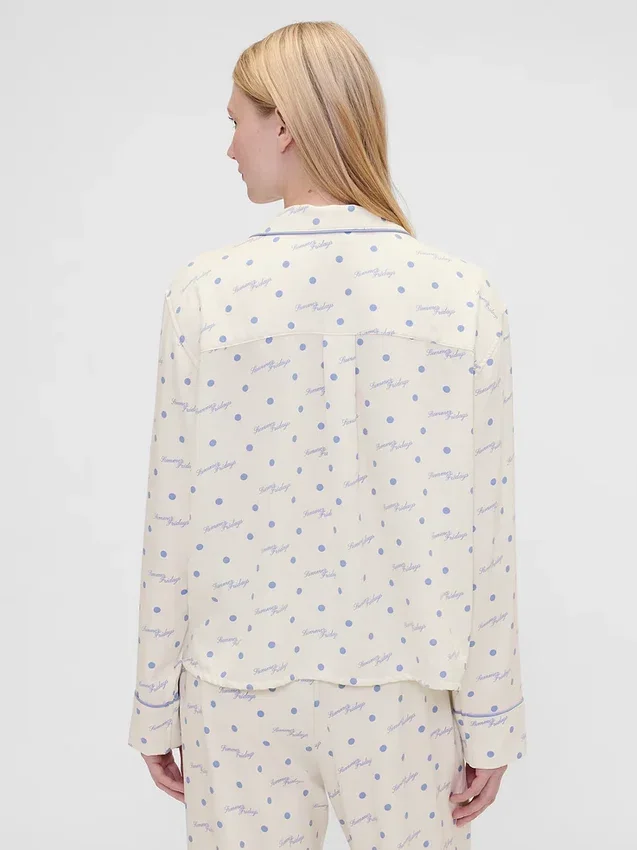 Gap × Summer Fridays Camicia da pigiama in flanella dal taglio ampio a pois