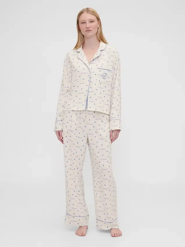 Gap × Summer Fridays Camicia da pigiama in flanella dal taglio ampio a pois