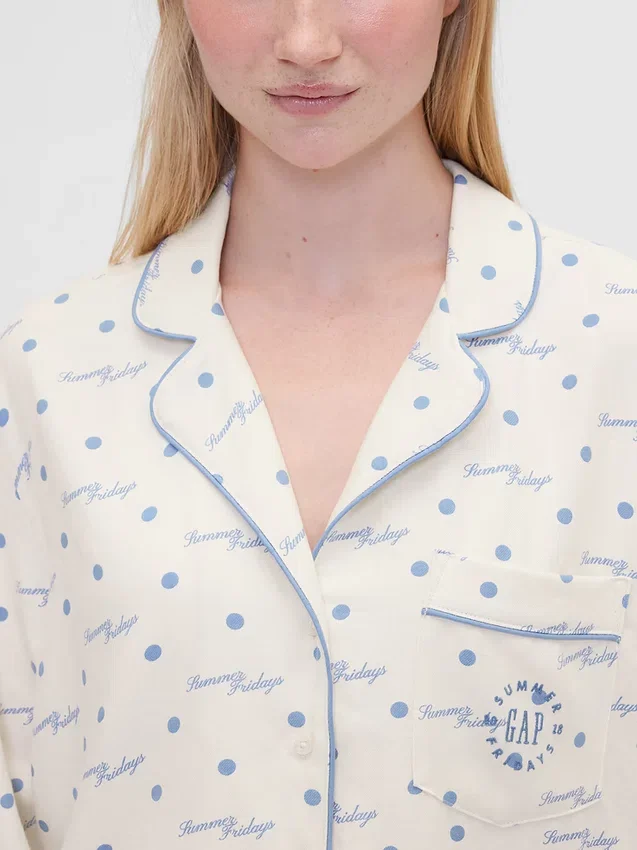 Gap × Summer Fridays Camicia da pigiama in flanella dal taglio ampio a pois