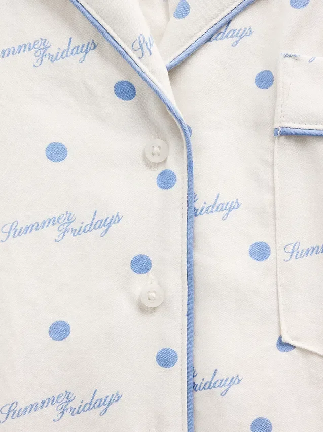 Gap × Summer Fridays Camicia da pigiama in flanella dal taglio ampio a pois